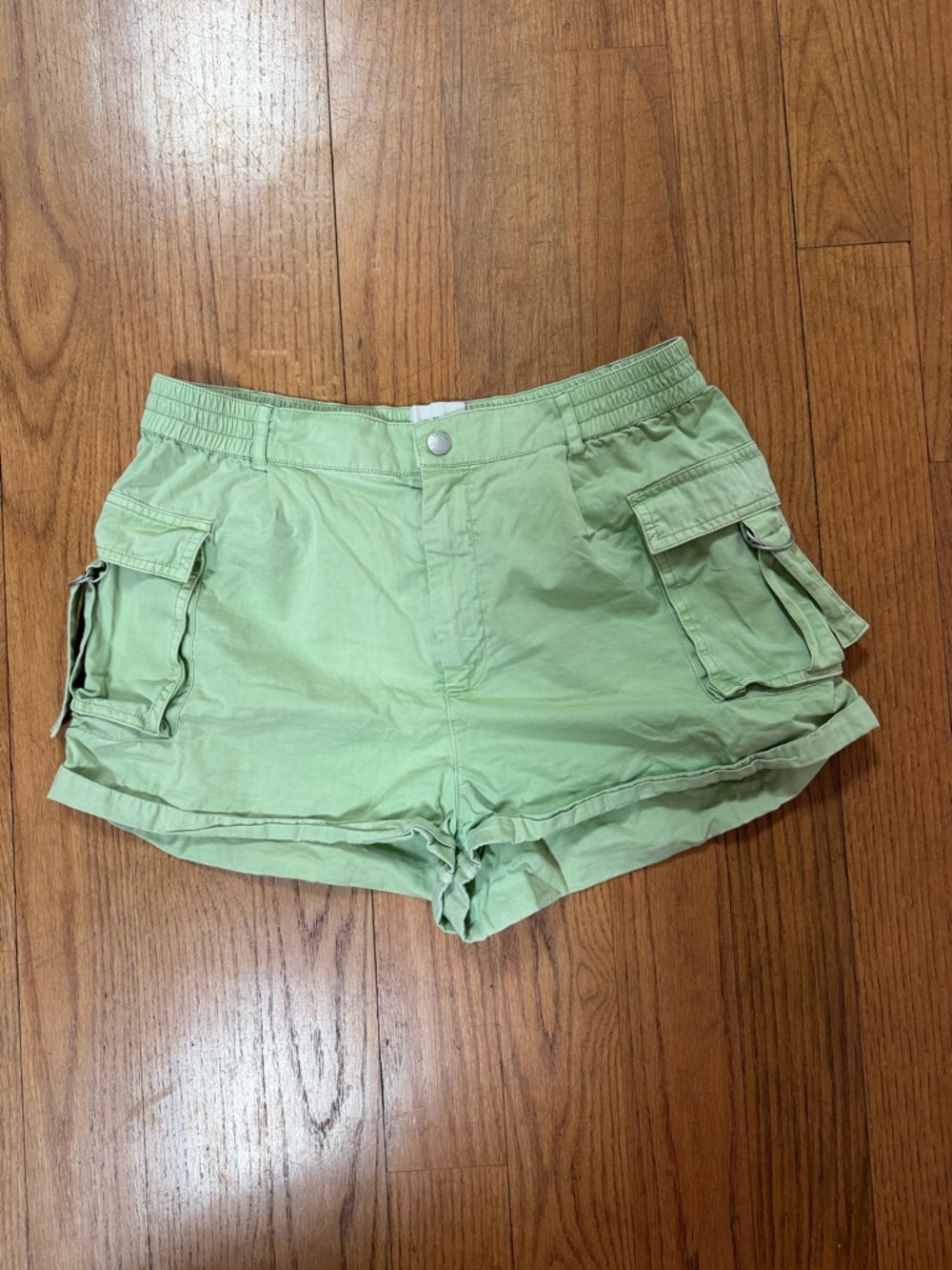 Urban Outfitters BDG Light Green ELLE Cargo Shorts with Flap Pockets
